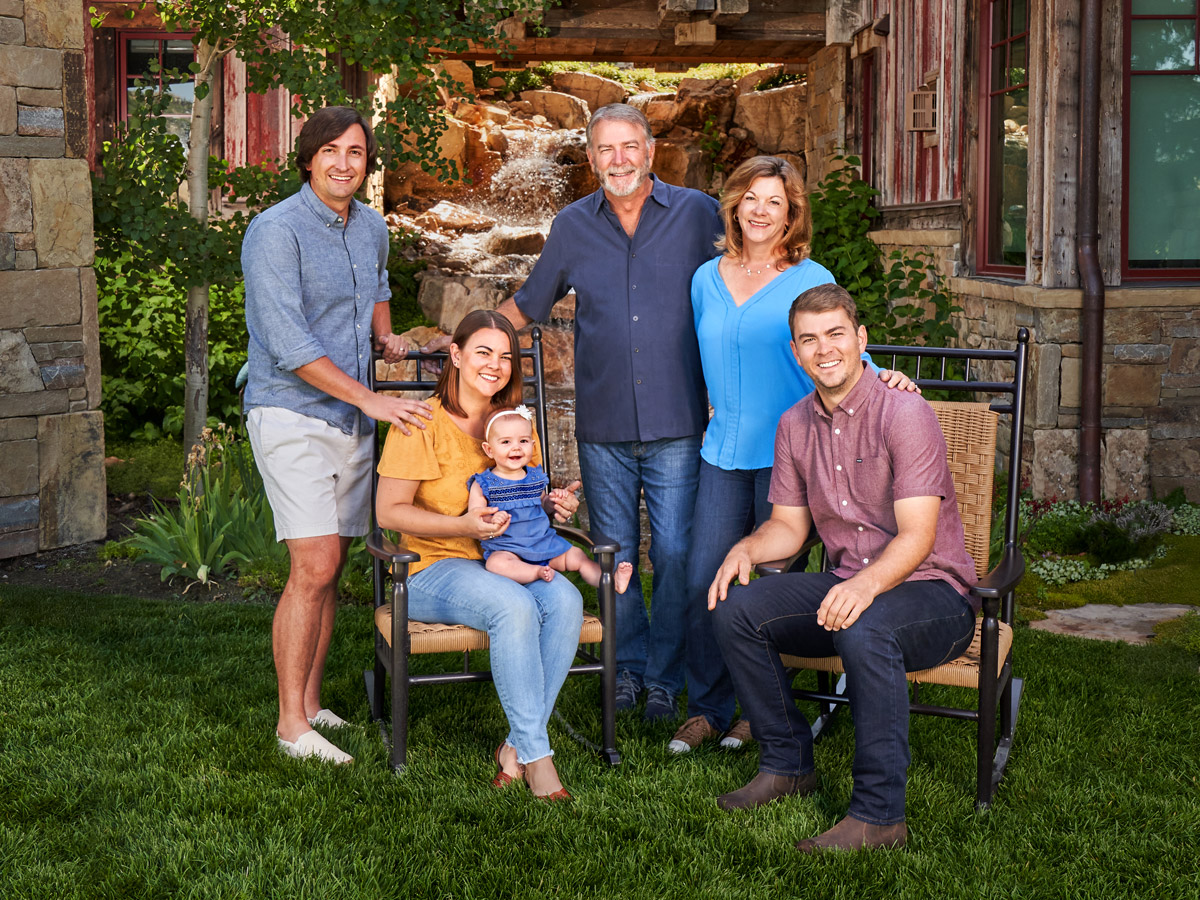 Family portrait photographed outside their Park City home
